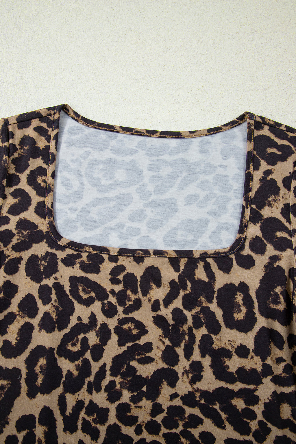 Black Leopard/Floral Print Slim Long Sleeve T Shirt