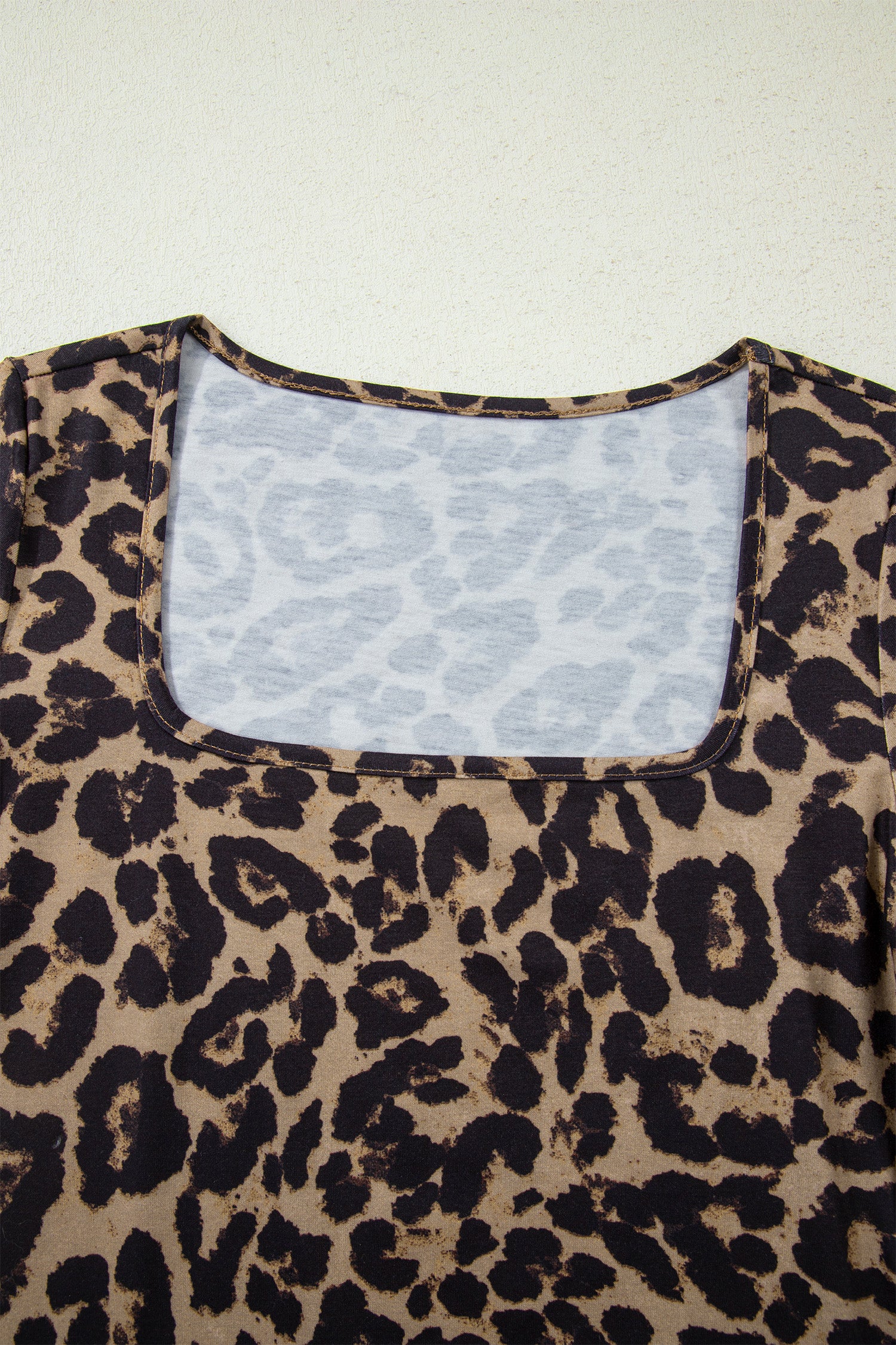 Black Leopard/Floral Print Slim Long Sleeve T Shirt