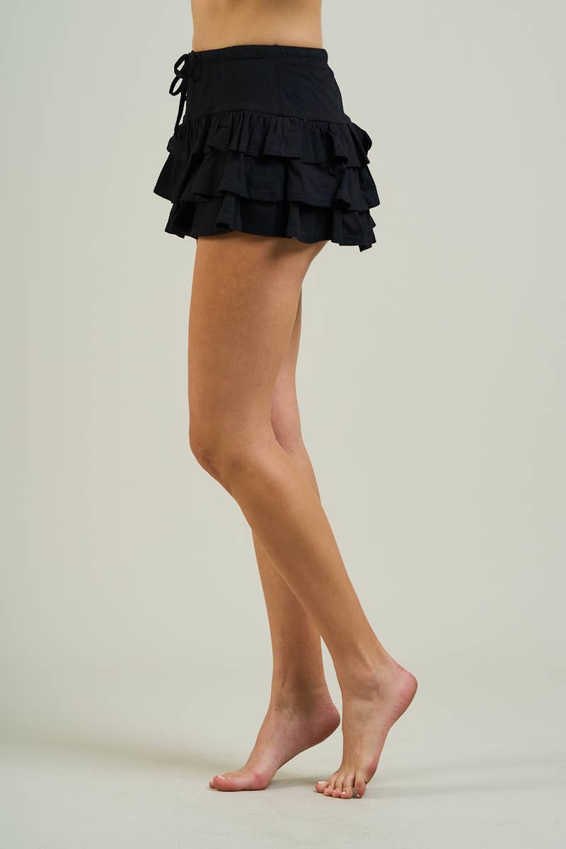 6556 - RUFFLE JERSEY MINI SKORTS