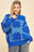 Davi & Dani Flower Texture Round Neck Dropped Shoulder Sweater