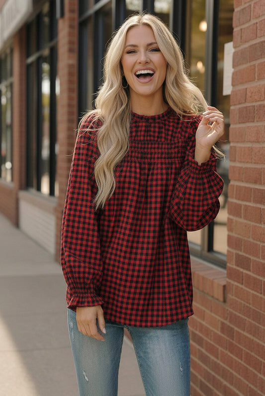 Wildwood Check Red Smock