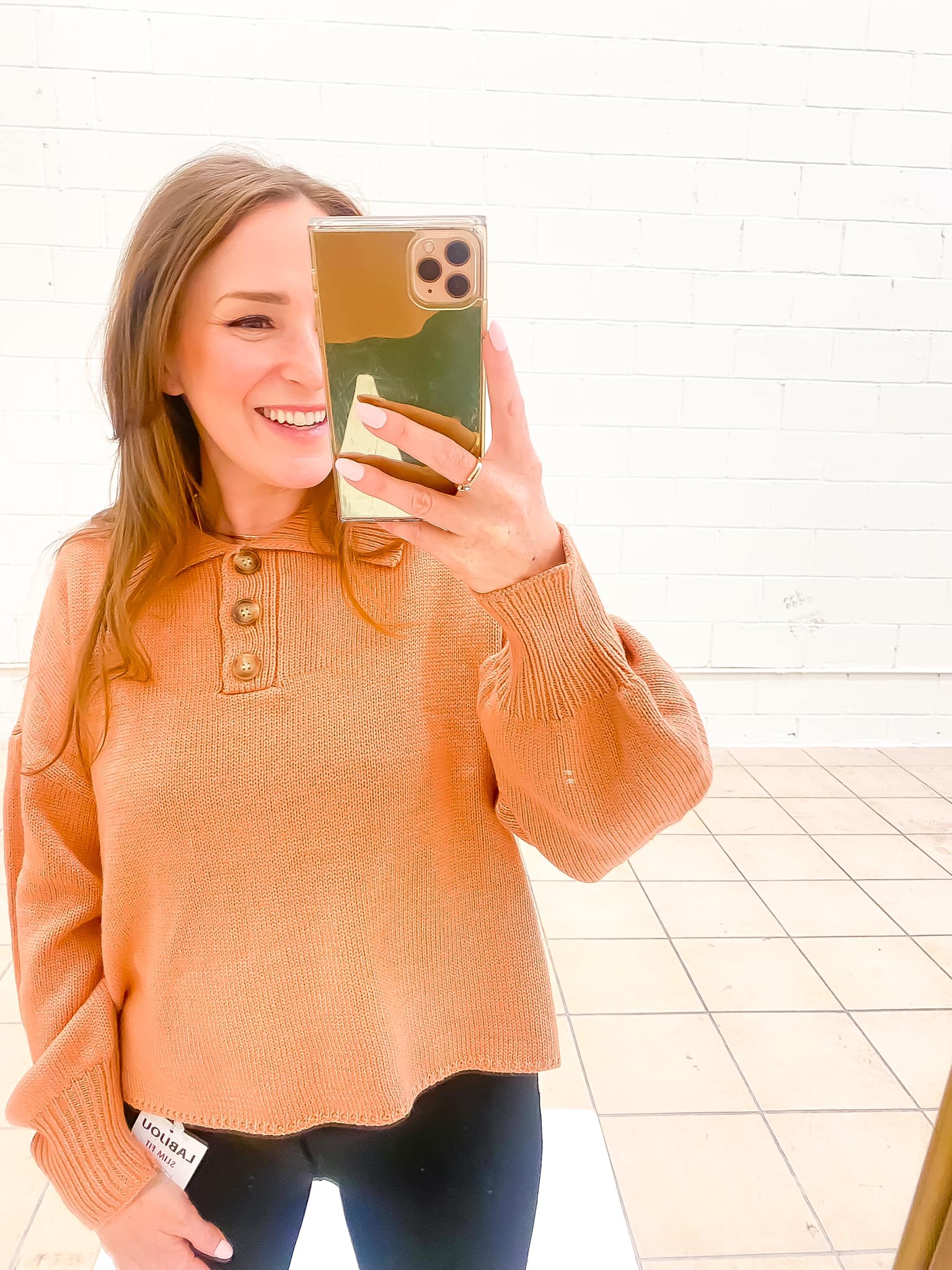New In Button Front Sweater - Rust