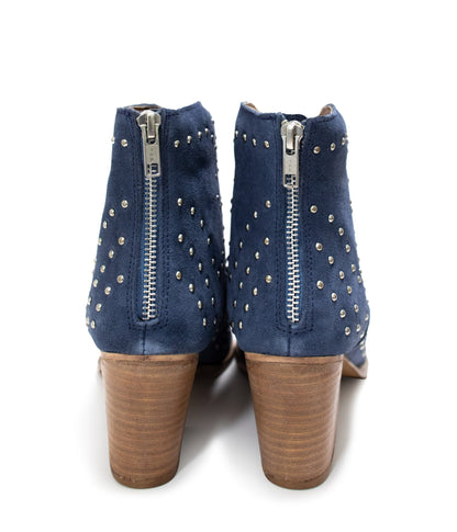 Twilight Studded Heeled Ankle Boot in Denim