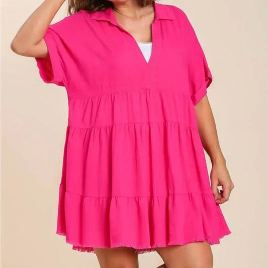 Umgee Linen Tiered Dress