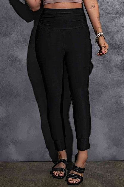 High-Rise Wide Waistband Joggers