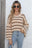 Round Neck Dropped Shoulder Striped Sweater