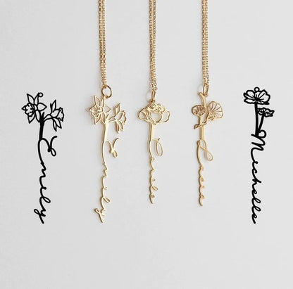 PREORDER: Custom Birth Flower Necklace in Three Colors