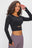 Long Sleeve Cropped Top With Sports Strap