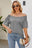 Smocked Round Neck Flutter Sleeve T-Shirt