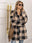 Plaid Collared Neck Longline Coat