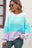 Round Neck Color Block Ribbed Pullover Sweater