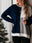 Color Block Round Neck Long Sleeve Sweater