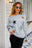 Star Pattern Round Neck Dropped Shoulder Sweater