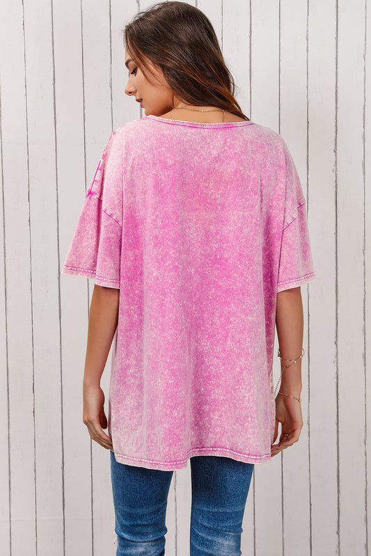 Star Print Dropped Shoulder Tunic T-Shirt