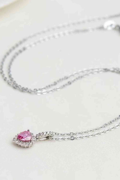 1 Carat Moissanite Heart Pendant Necklace