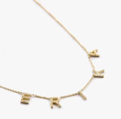 PREORDER: Custom Pave Initial Necklace in Three Colors