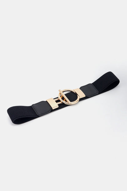 Circle Shape Buckle Zinc Alloy Buckle PU Leather Belt