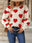 Fuzzy Heart Dropped Shoulder Sweatshirt