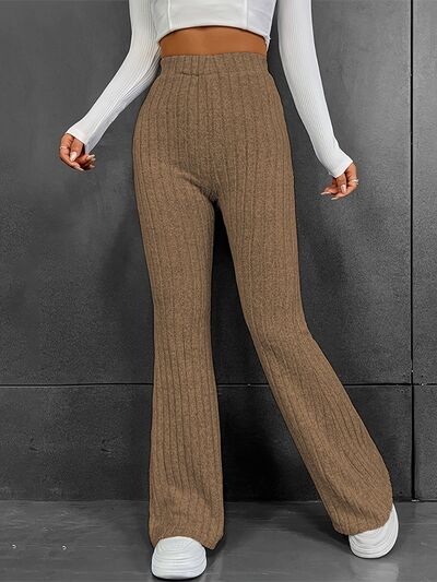 Ribbed High Waist Bootcut Pants