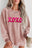 XOXO Sequin Round Neck Dropped Shoulder Sweatshirt