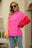 Color Block Round Neck Dropped Shoulder Sweater