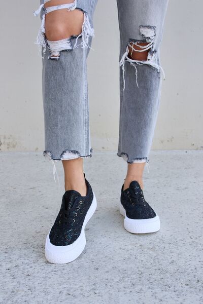 Forever Link Sequin Lace-Up Platform Sneakers