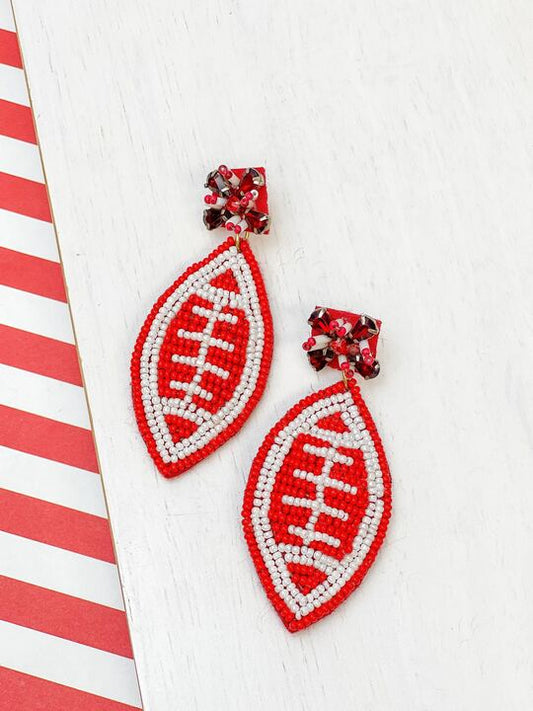 PREORDER: Glitzy Post Football Dangle Earrings in Assorted Colors