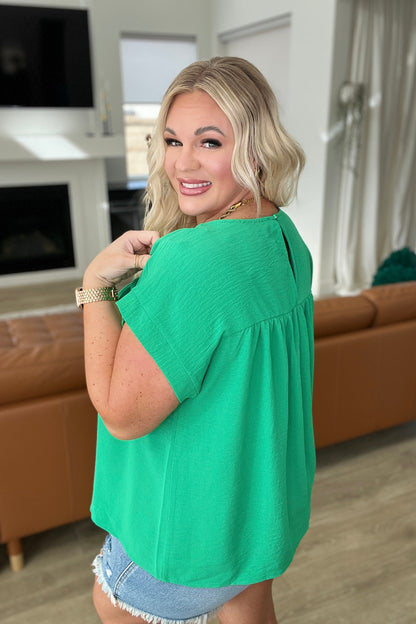 Airflow Babydoll Top in Kelly Green