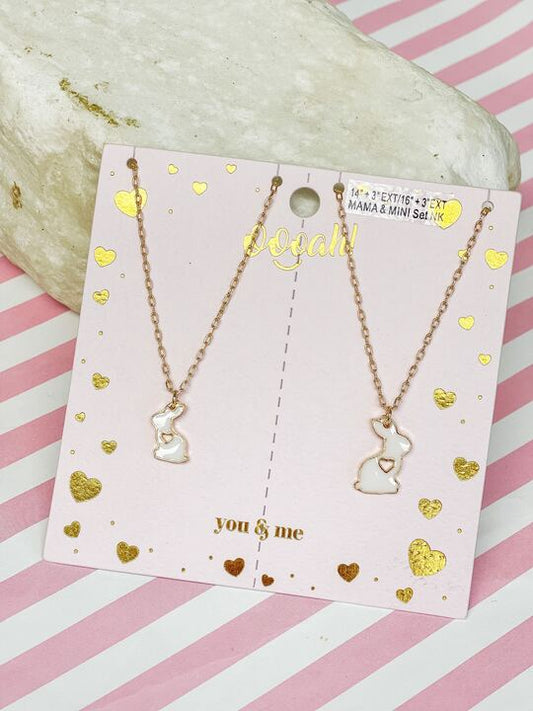 PREORDER: Love Bunny Enamel Necklace Set