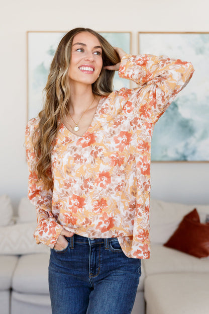 Marigold Dreams Floral Blouse