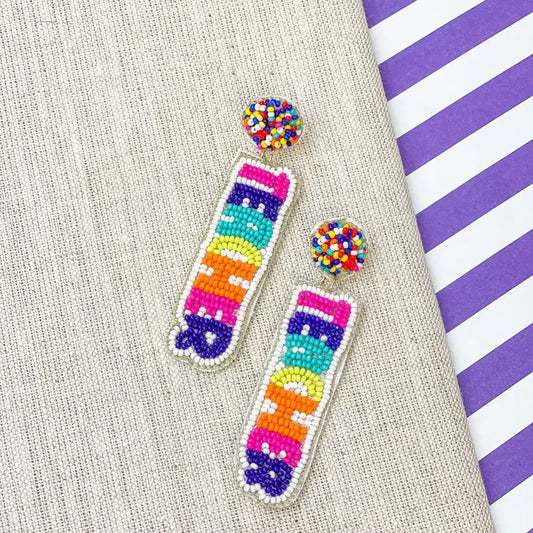 PREORDER: Teacher Beaded Dangle Earrings