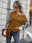 Leopard Round Neck Dropped Shoulder Sweater