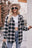 Plaid Dropped Shoulder Hooded Longline Jacket