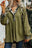 Waffle-Knit Buttoned Long Sleeve Hoodie