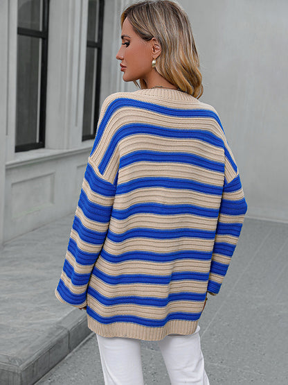 Striped Dropped Shoulder Sweater