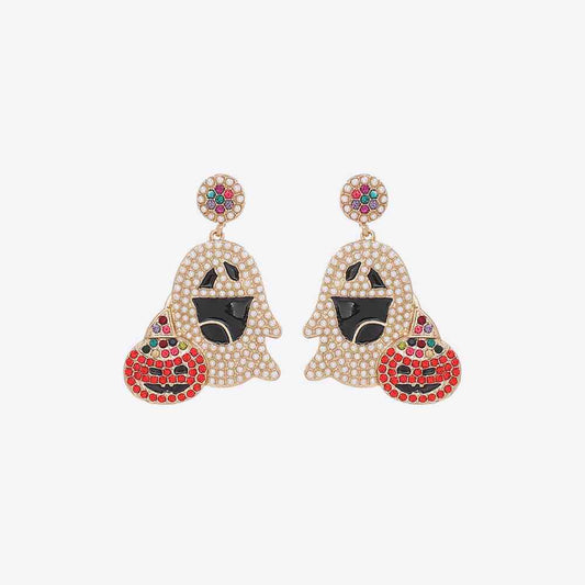 Ghost Rhinestone Alloy Earrings