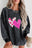 Heart Round Neck Dropped Shoulder Sweatshirt