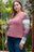 Plus Size Round Neck Color Block Long Sleeve T-Shirt