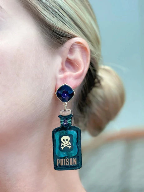 PREORDER: Spooky Poison Bottle Dangle Earrings