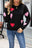 Heart Round Neck Droppped Shoulder Sweater