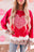 Heart Leopard Round Neck Sweatshirt