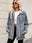 Drawstring Button Up Hooded Denim Jacket