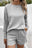 Ribbed Drop Shoulder Sweatshirt and Shorts Set