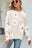 Daisy Print Openwork Round Neck Sweater